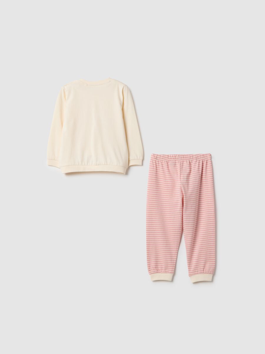 Multicoloured striped pyjamas for baby girls in pure cotton, regular fit_1