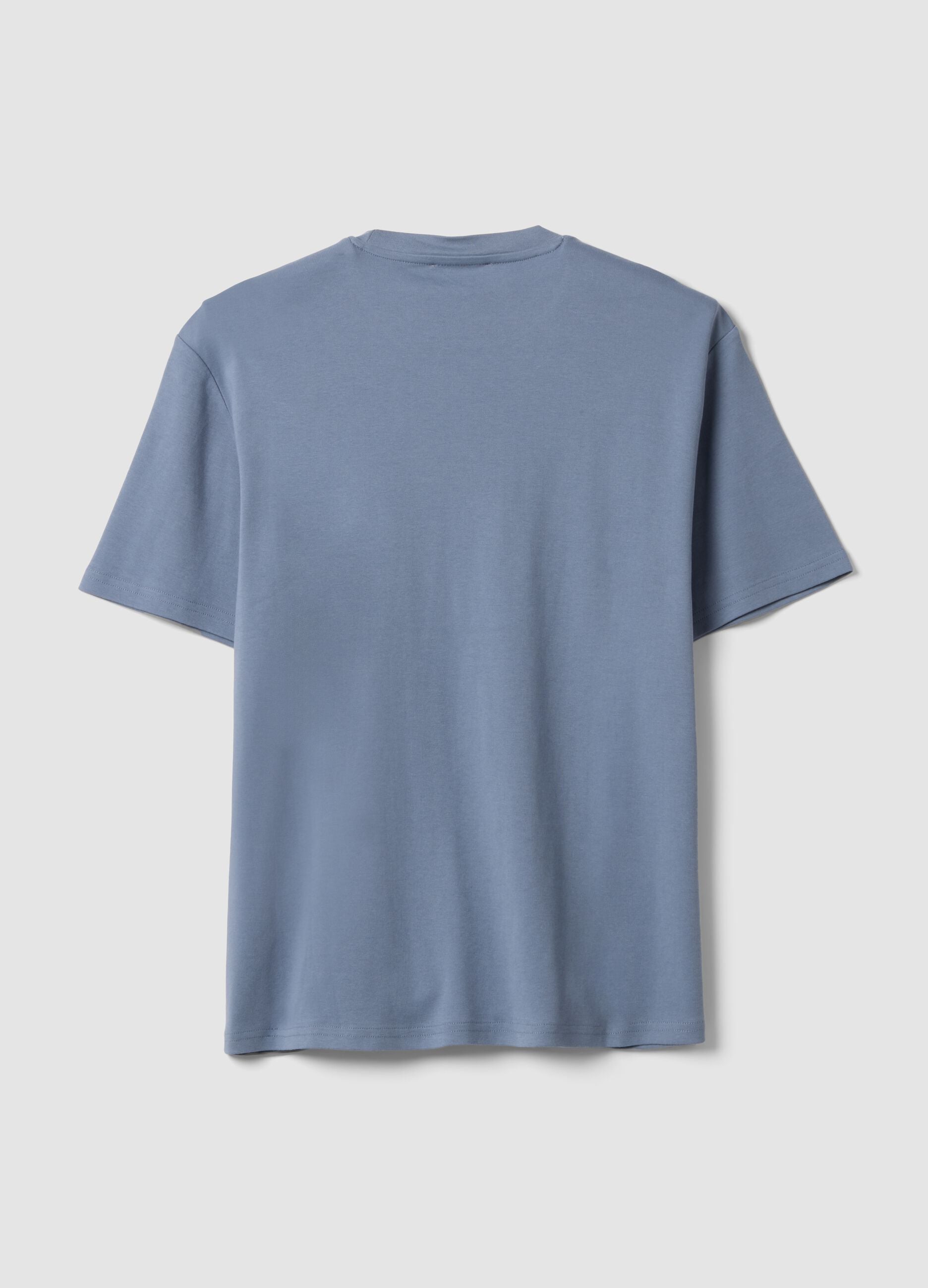 The Iconic Tee blue pure cotton short-sleeve T-shirt, relaxed fit
