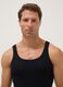 Black pure cotton tank top, regular fit_1