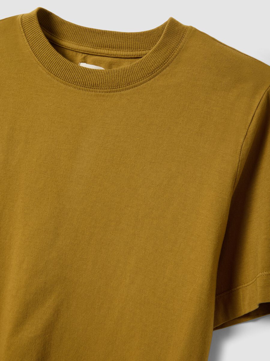 Brown short-sleeve pure cotton T-shirt, regular fit_5