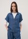 Blue pure lyocell short-sleeved shirt_2