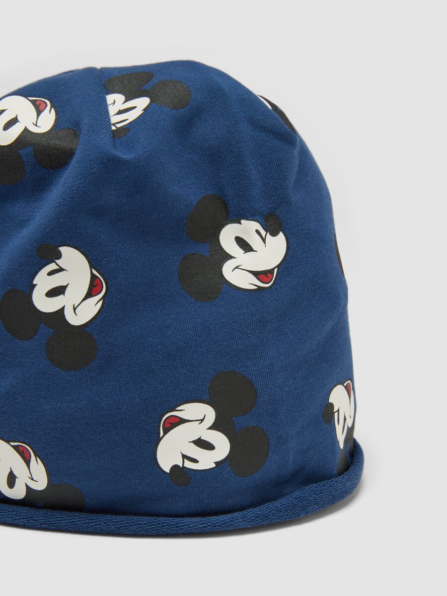 Blue Mickey print organic stretch cotton jersey hat_1