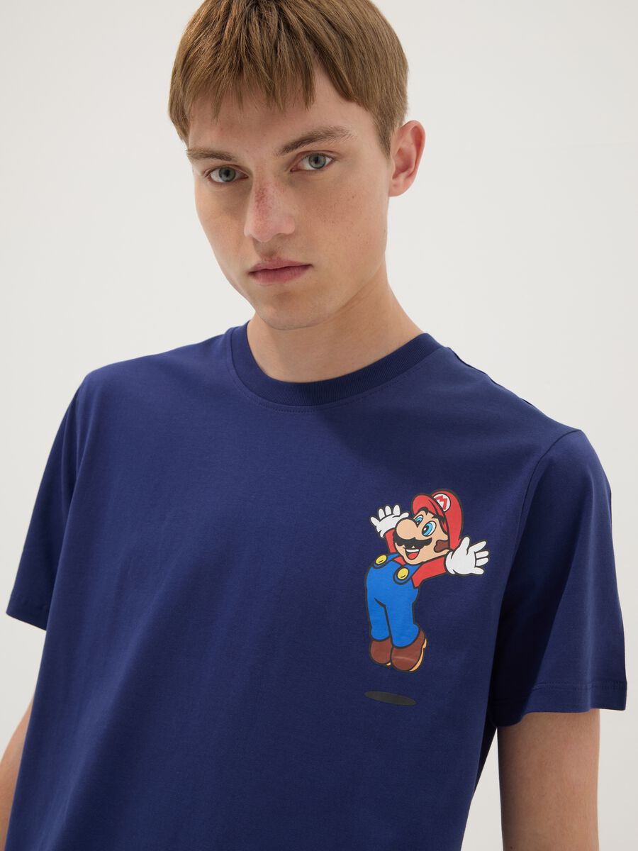 Blue short-sleeve pure cotton regular-fit T-shirt_2