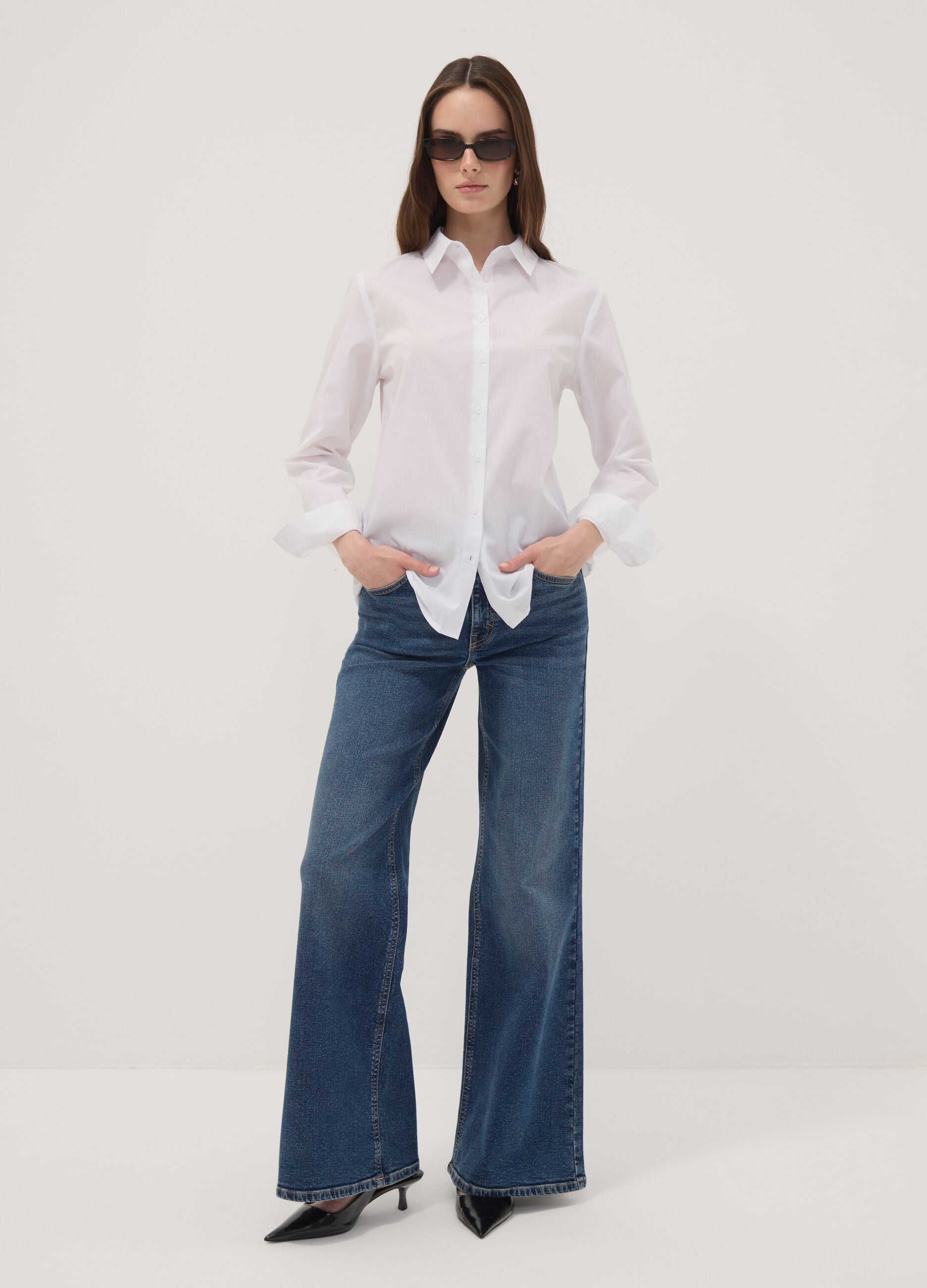 Camicia bianca a maniche lunghe slim fit