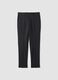 Pantaloni blu in viscosa elasticizzata slim fit_0