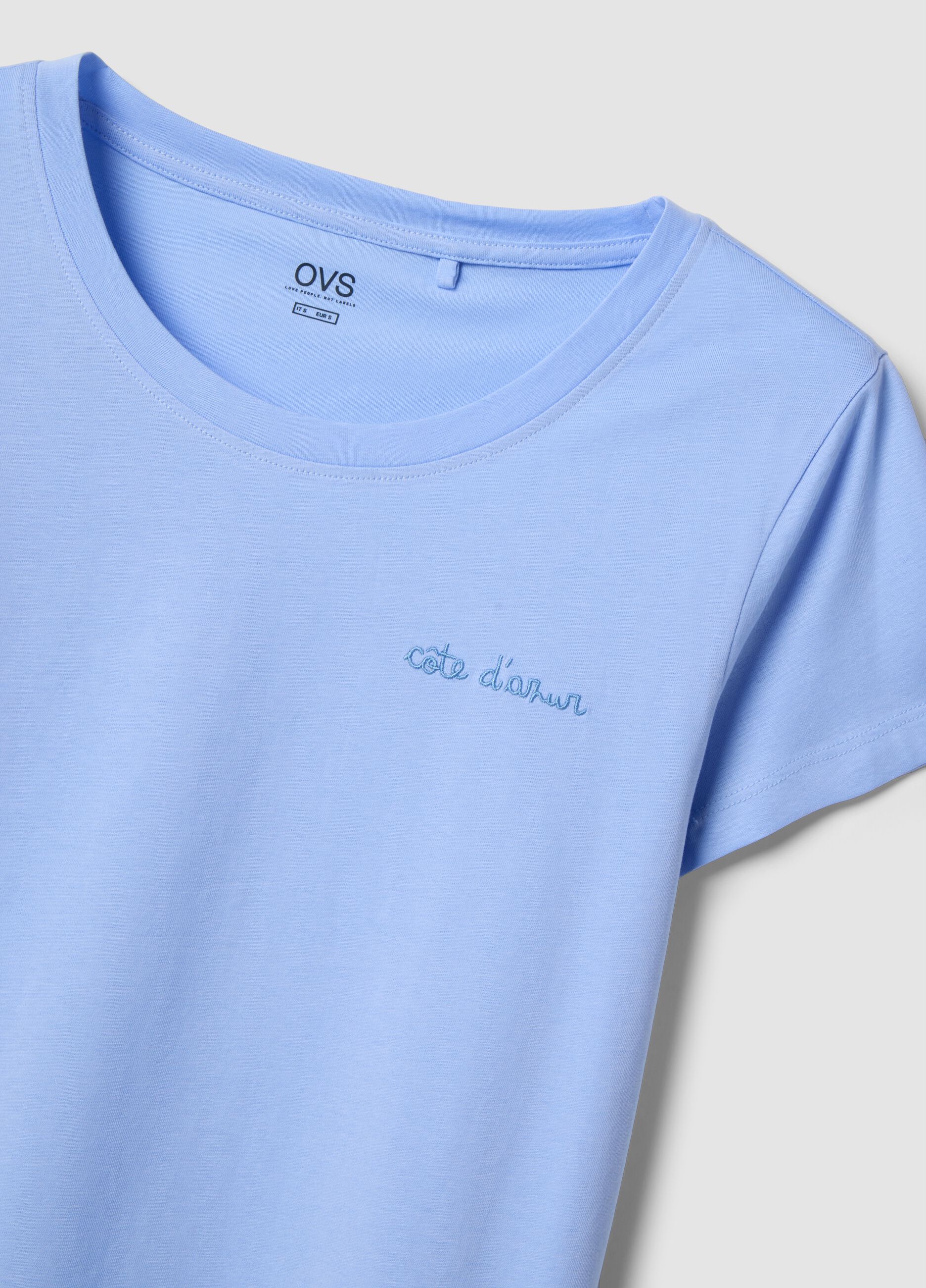 Sky blue regular fit short pyjamas in pure cotton
