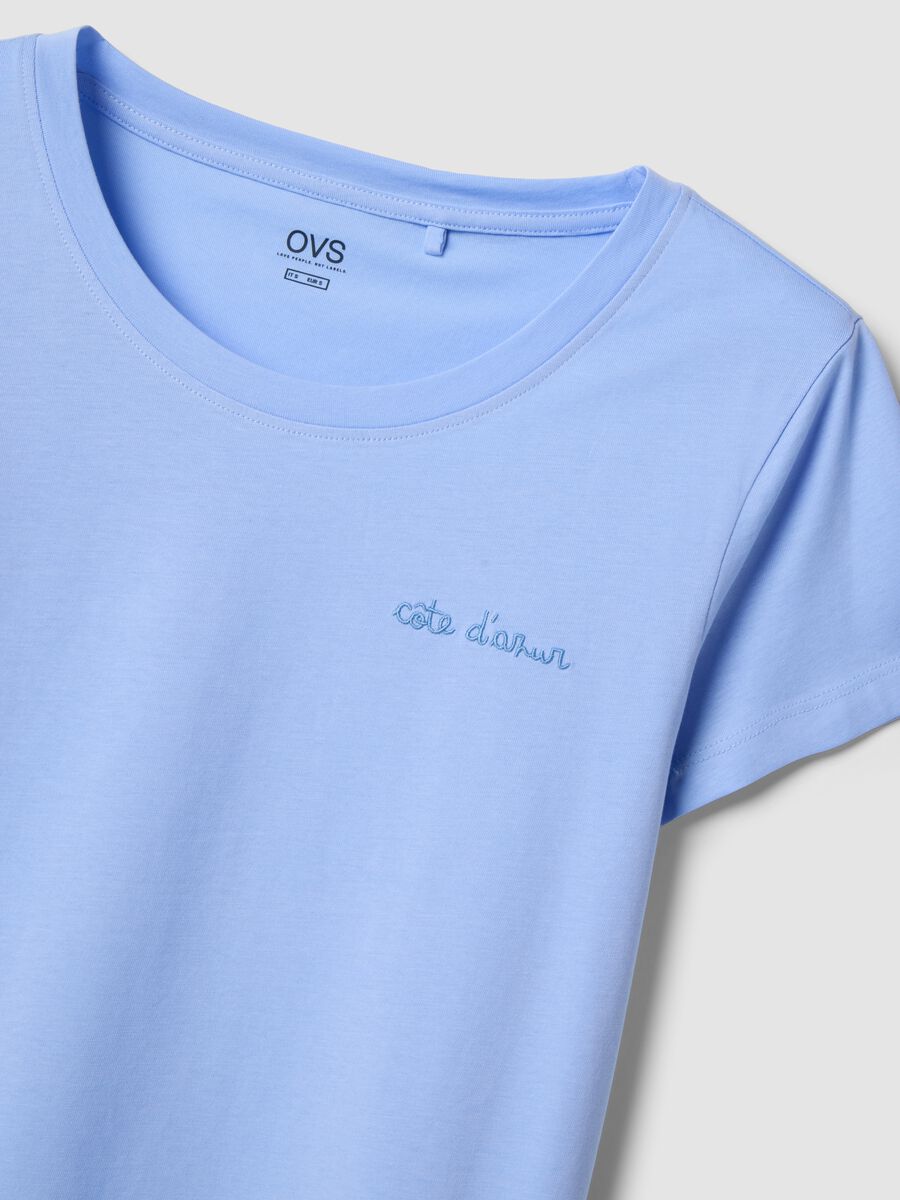 Sky blue regular fit short pyjamas in pure cotton_5