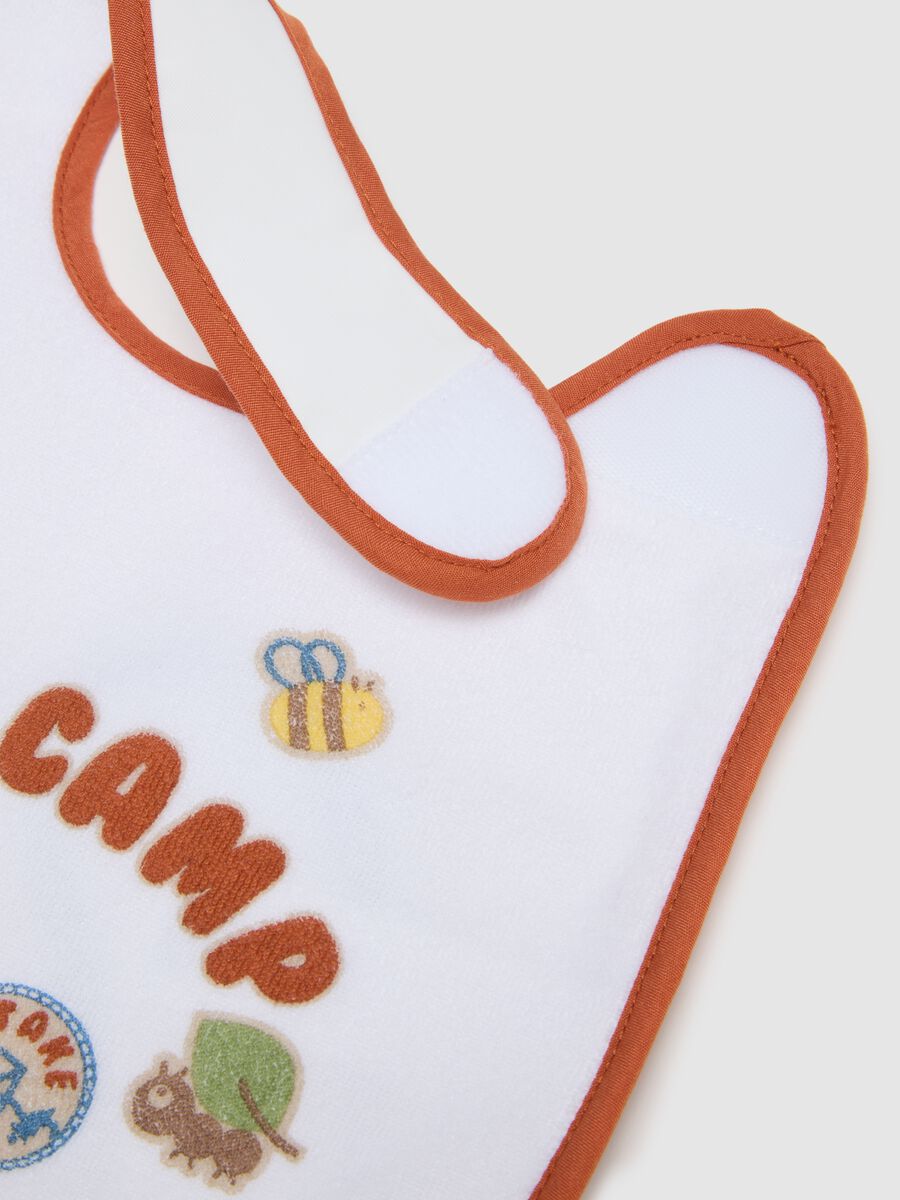Bipack bavette in misto cotone bianco con velcro e stampe_2