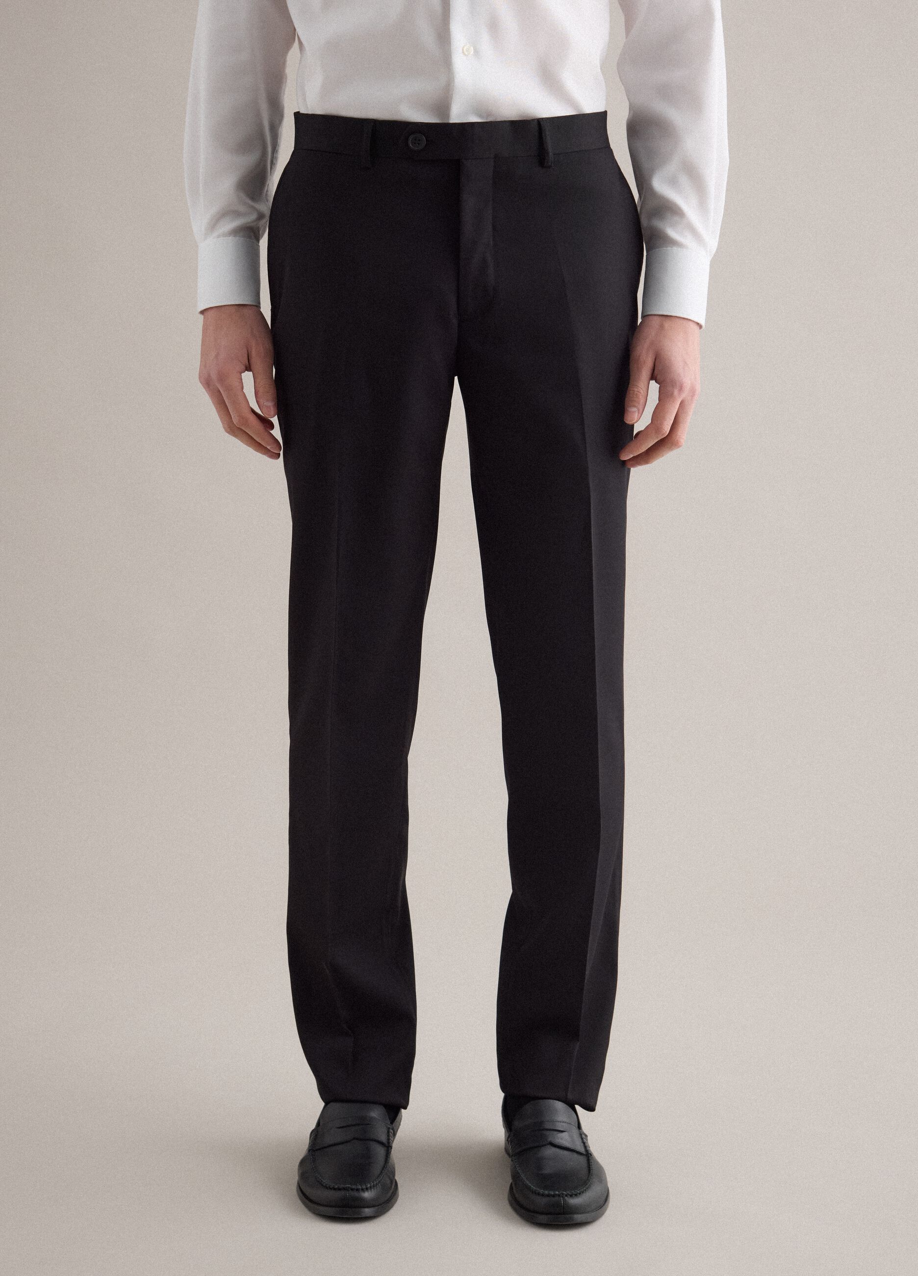 Classic Black Regular Fit Trousers