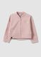 Pink zip-up cotton-blend sweatshirt, regular fit, for girls_0
