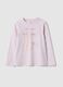 Purple pure cotton t-shirt with bows for girls_0