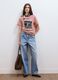 Pink pure cotton T-shirt with Paris print_1