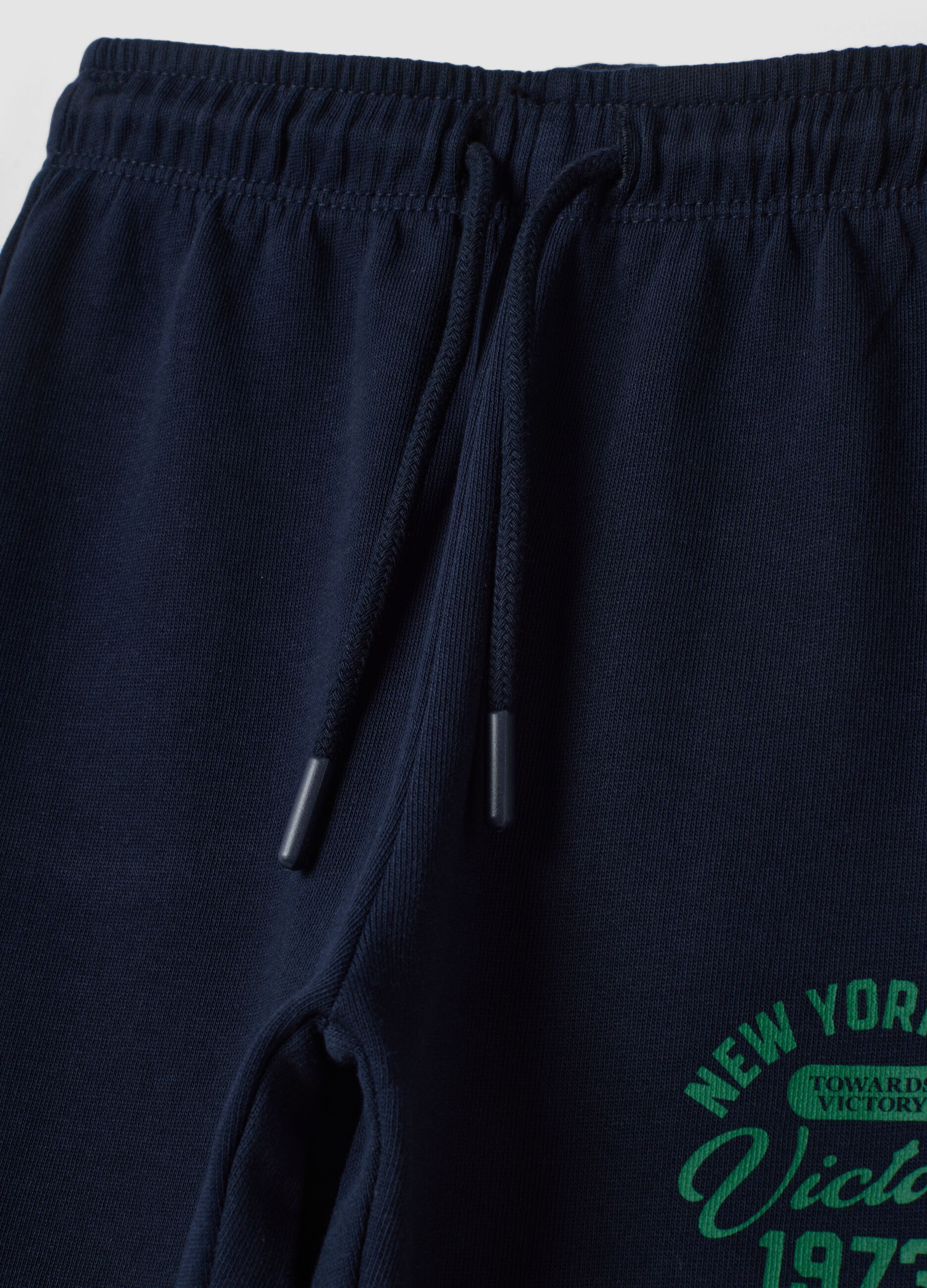 Blue pure cotton joggers with print