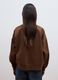 Brown cotton-blend crew-neck sweatshirt with floral pattern_3