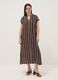 Brown striped viscose-blend midi dress_1