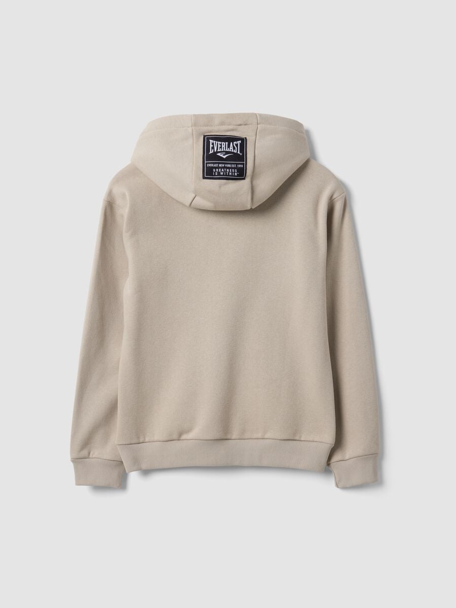 Beige cotton-blend hoodie with logo for boys_2