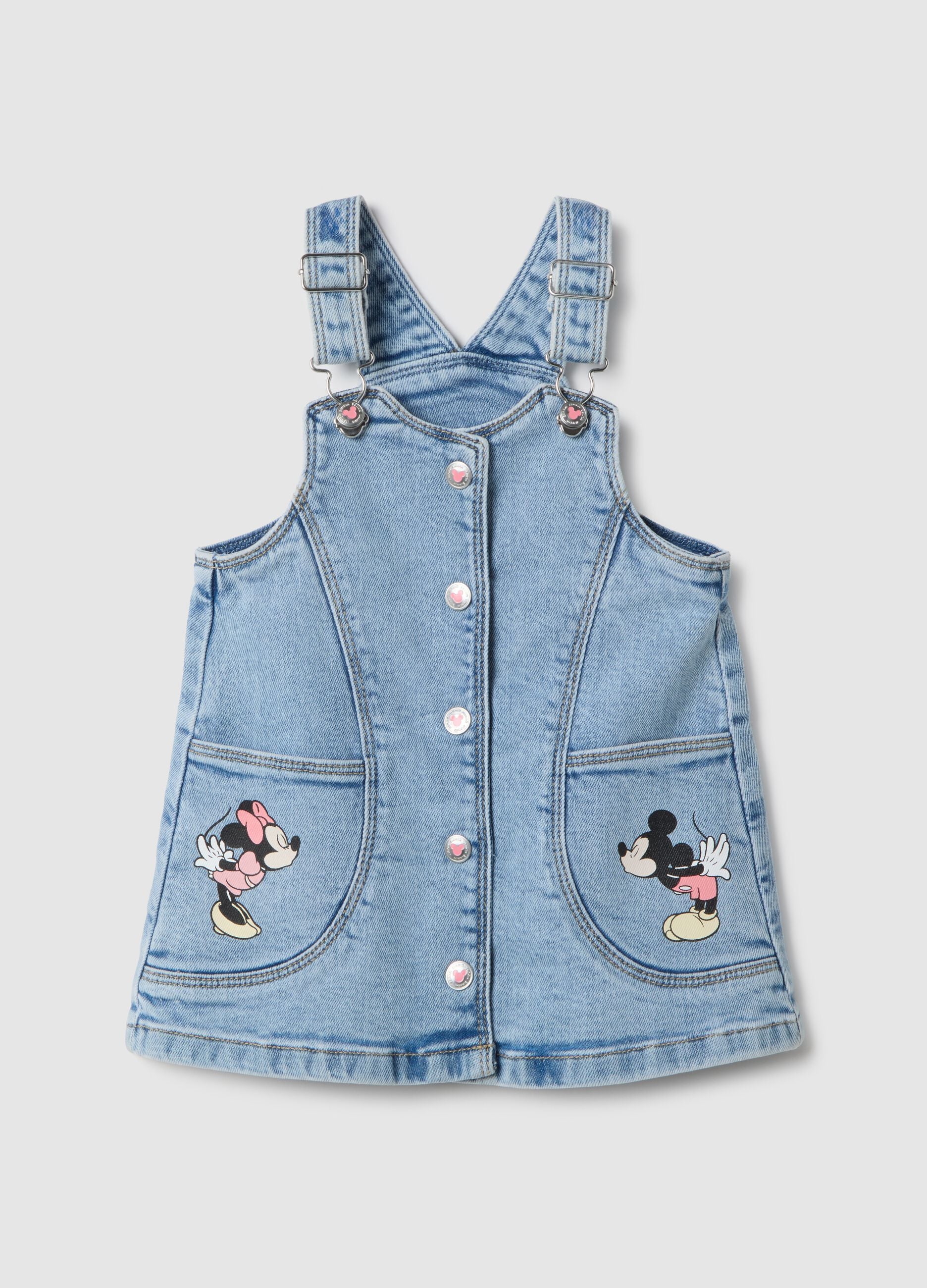 Blue stretch denim dress regular fit for baby girl