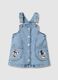 Blue stretch denim dress regular fit for baby girl_0