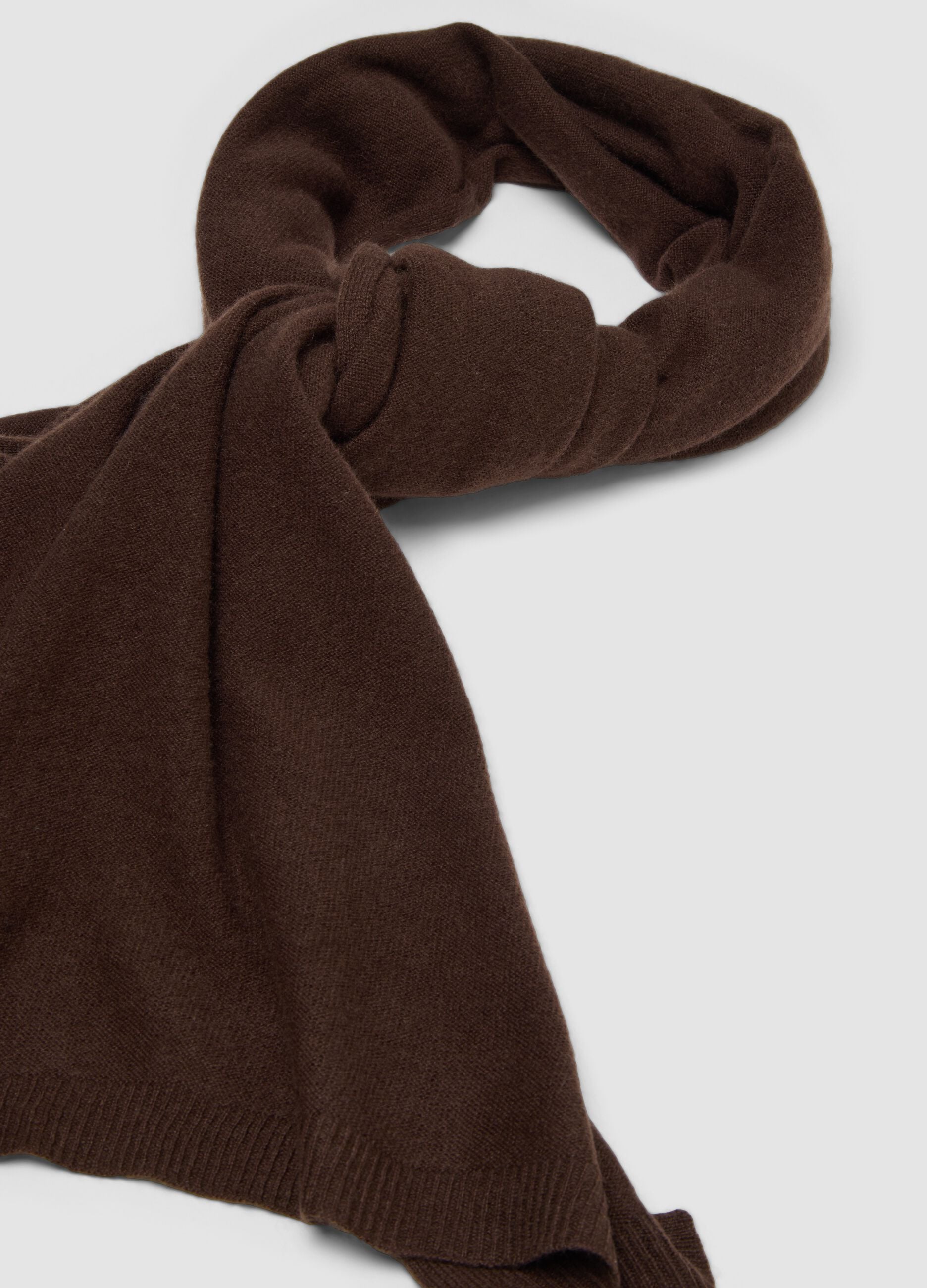 Brown pure cashmere scarf