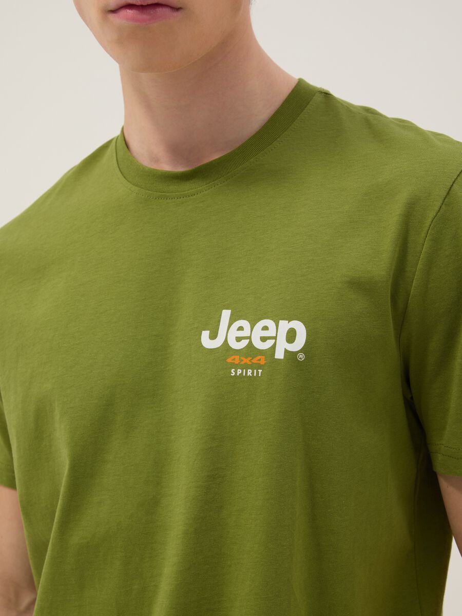 T-shirt in puro cotone verde regular fit con stampa_3