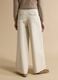 Beige flared stretch cotton trousers_2
