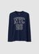 Blue organic cotton graphic print T-shirt for boys_3