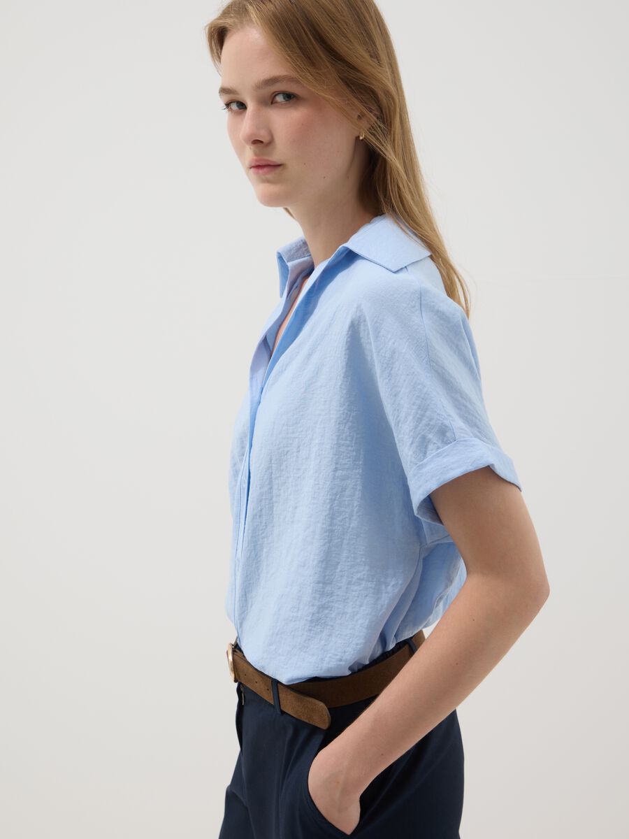Light blue viscose-blend shirt_1