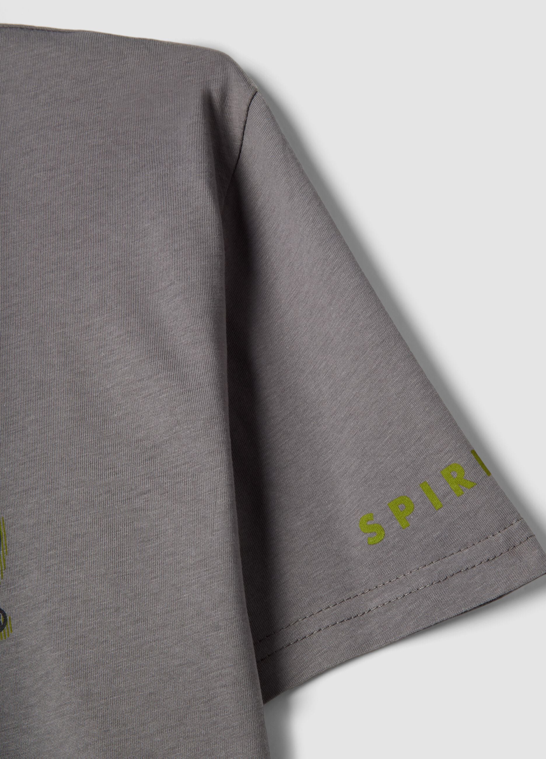 Grey pure cotton regular fit T-shirt with Jeep print