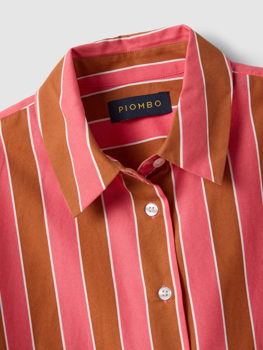 Regular fit multicolour striped cotton blend shirt_5