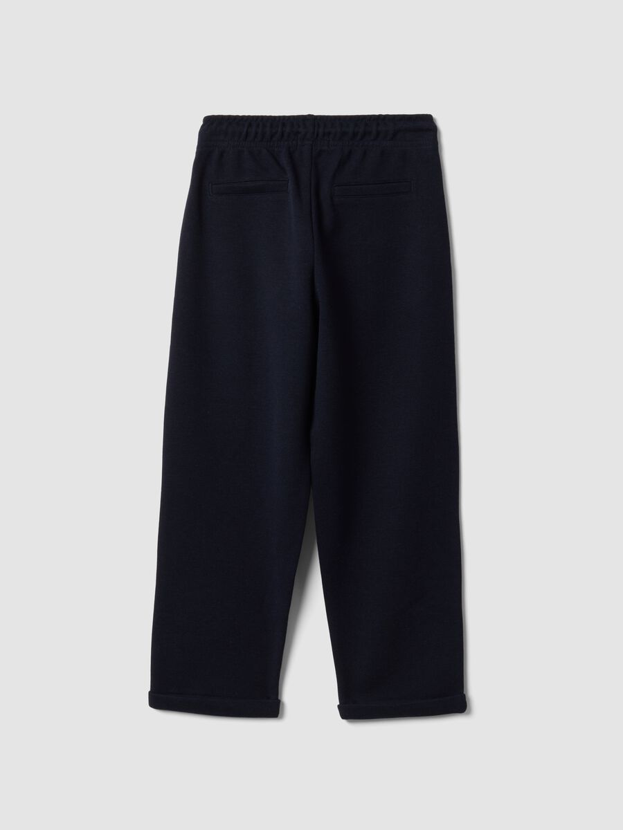 Blue stretch viscose and lyocell regular-fit trousers for boys_1