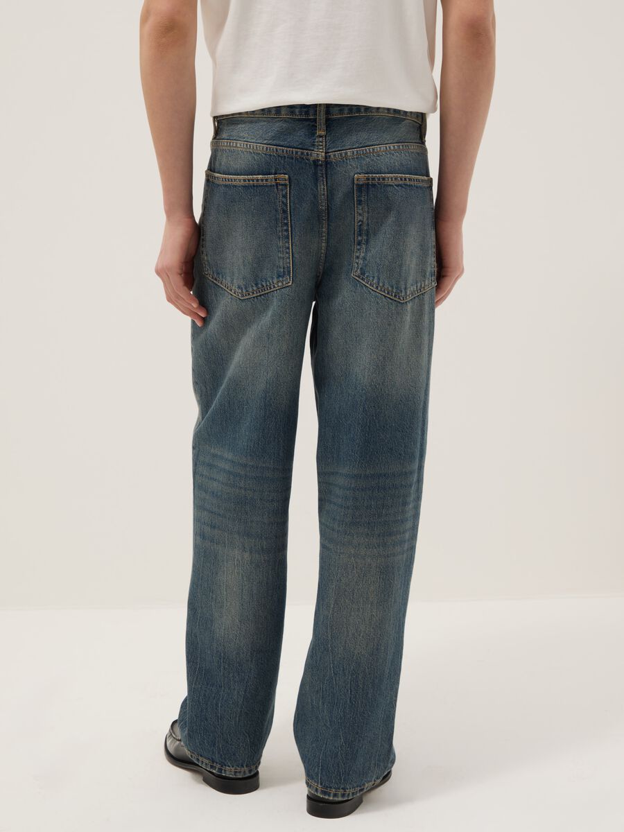 Blue Baggy Jeans in Pure Cotton_3
