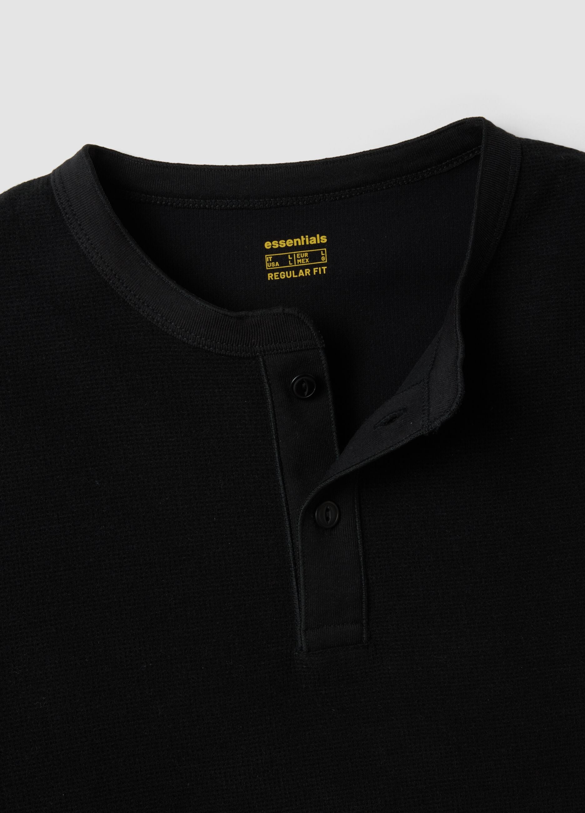 Black regular-fit honeycomb viscose-blend T-shirt