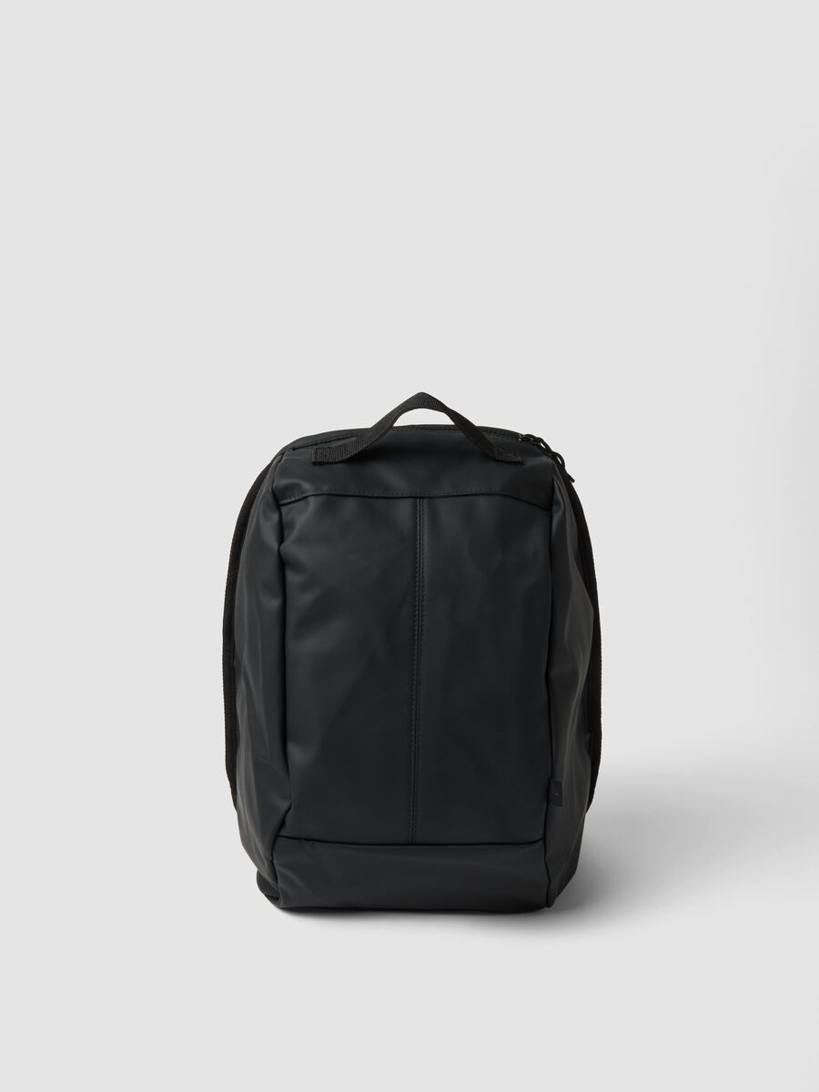 Black anti-theft backpack with internal compartment and water-repellent zip_0