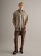 Beige oversized long sleeve shirt in Lyocell and cotton_0