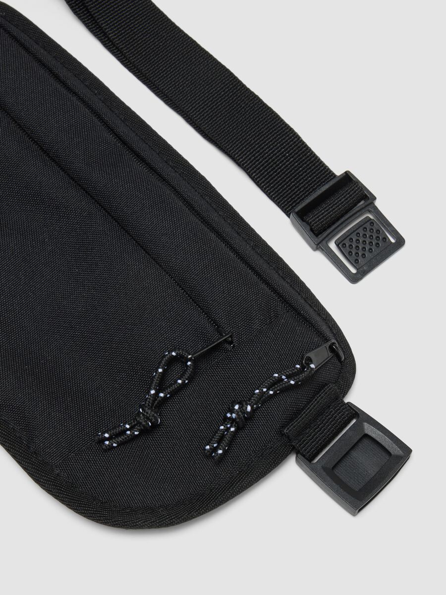 Borsa sportiva nera con cintura regolabile e doppia zip_2