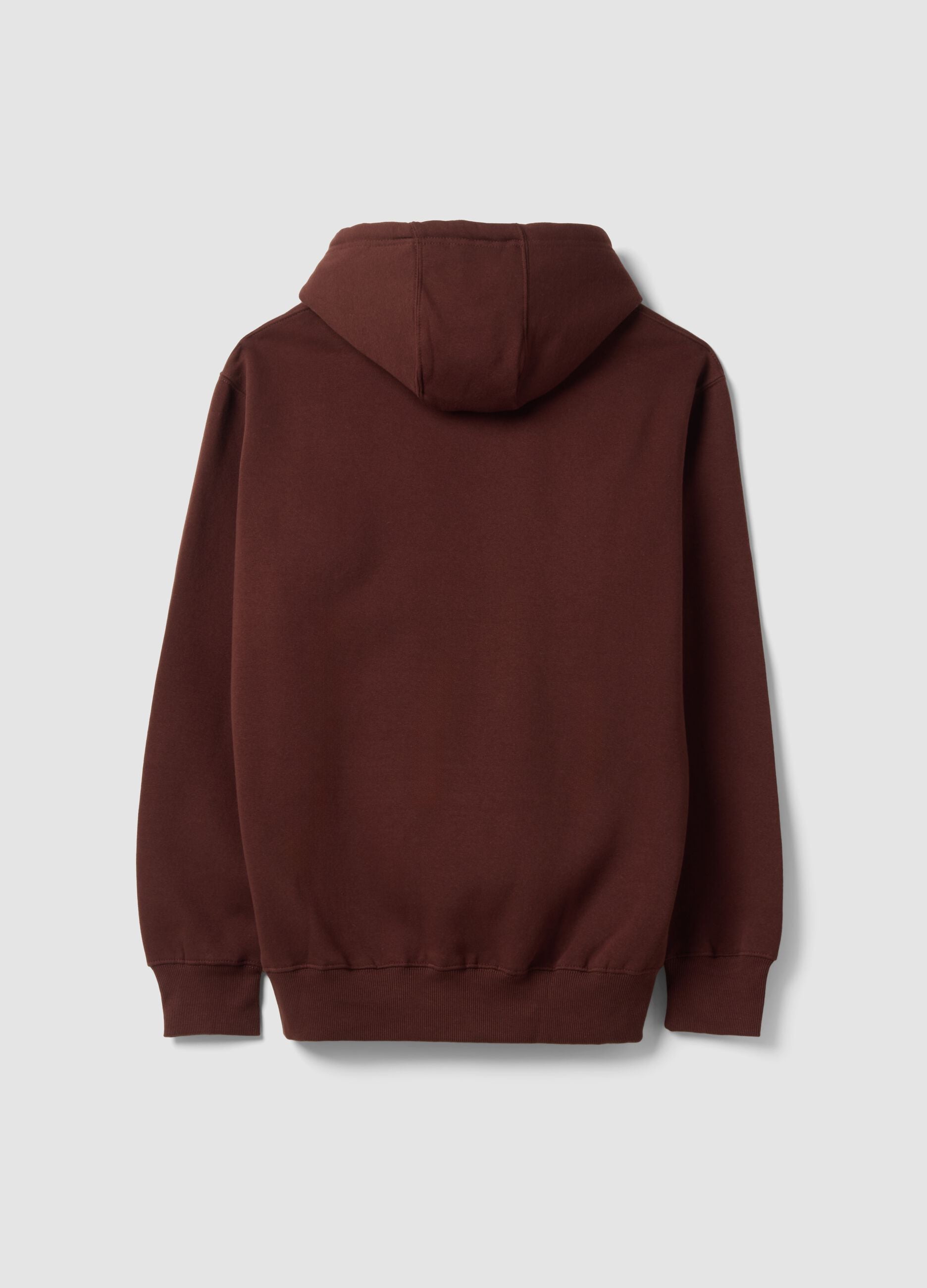 Brown cotton-blend hoodie with Jeep print, relaxed fit