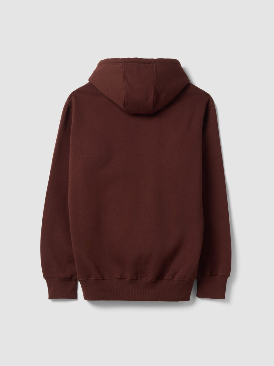 Felpa marrone in misto cotone con cappuccio e stampa Jeep relaxed fit_2