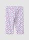 Girl's slim fit multicoloured cotton leggings with flowers_1