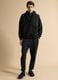 Black full-zip sweatshirt with collar, regular fit_1