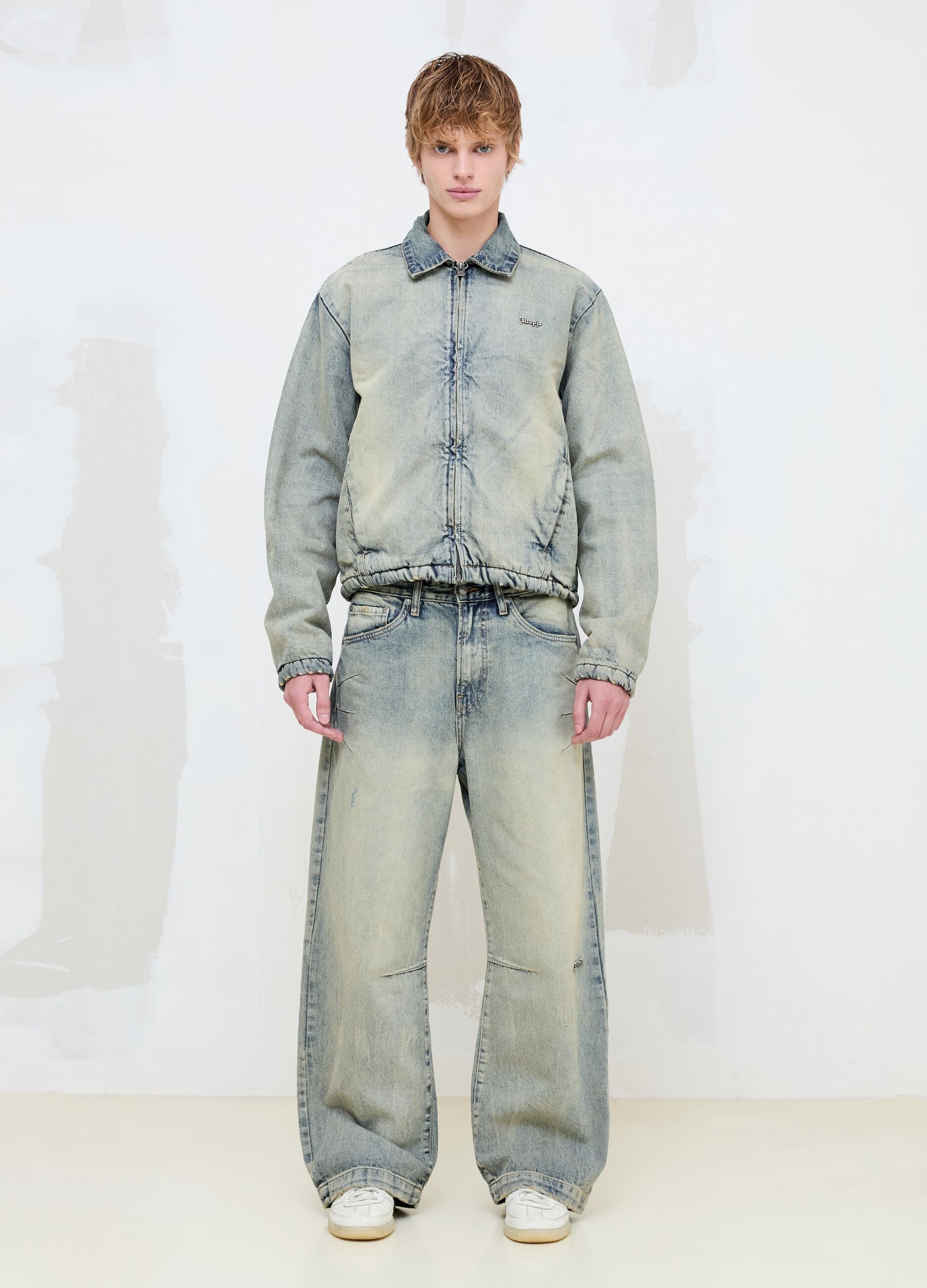Vintage Light Blue Padded Denim Jacket
