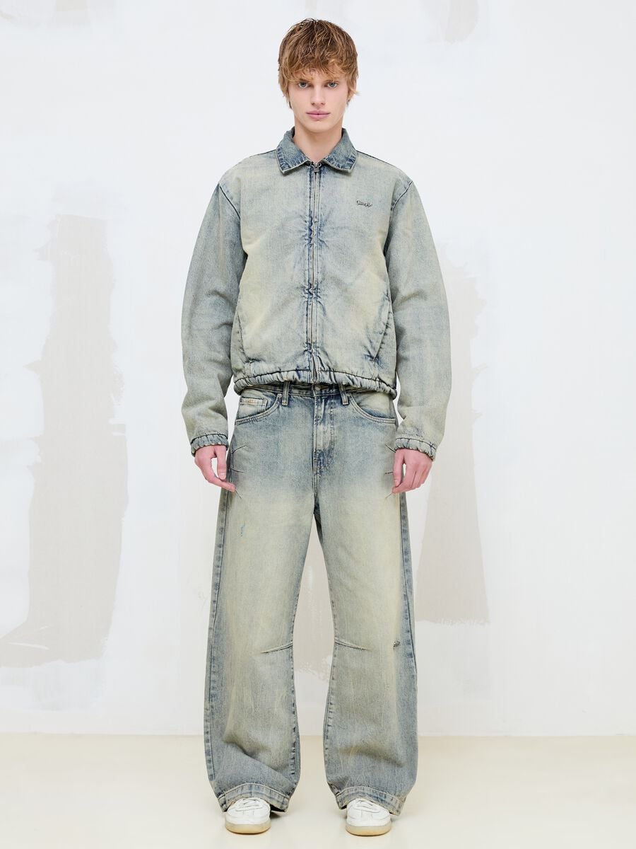 Vintage Light Blue Padded Denim Jacket_2