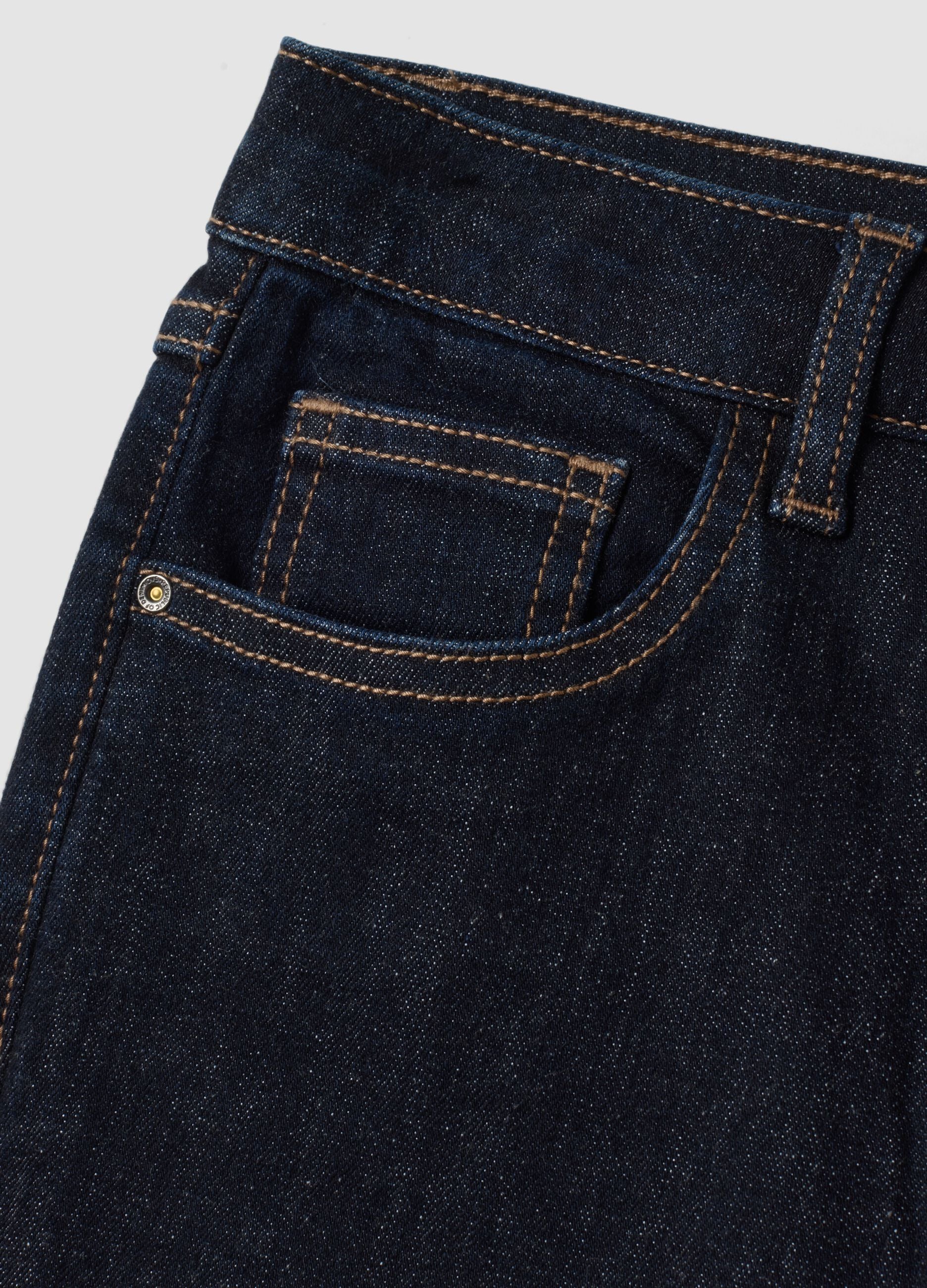 Blue flared stretch-cotton jeans