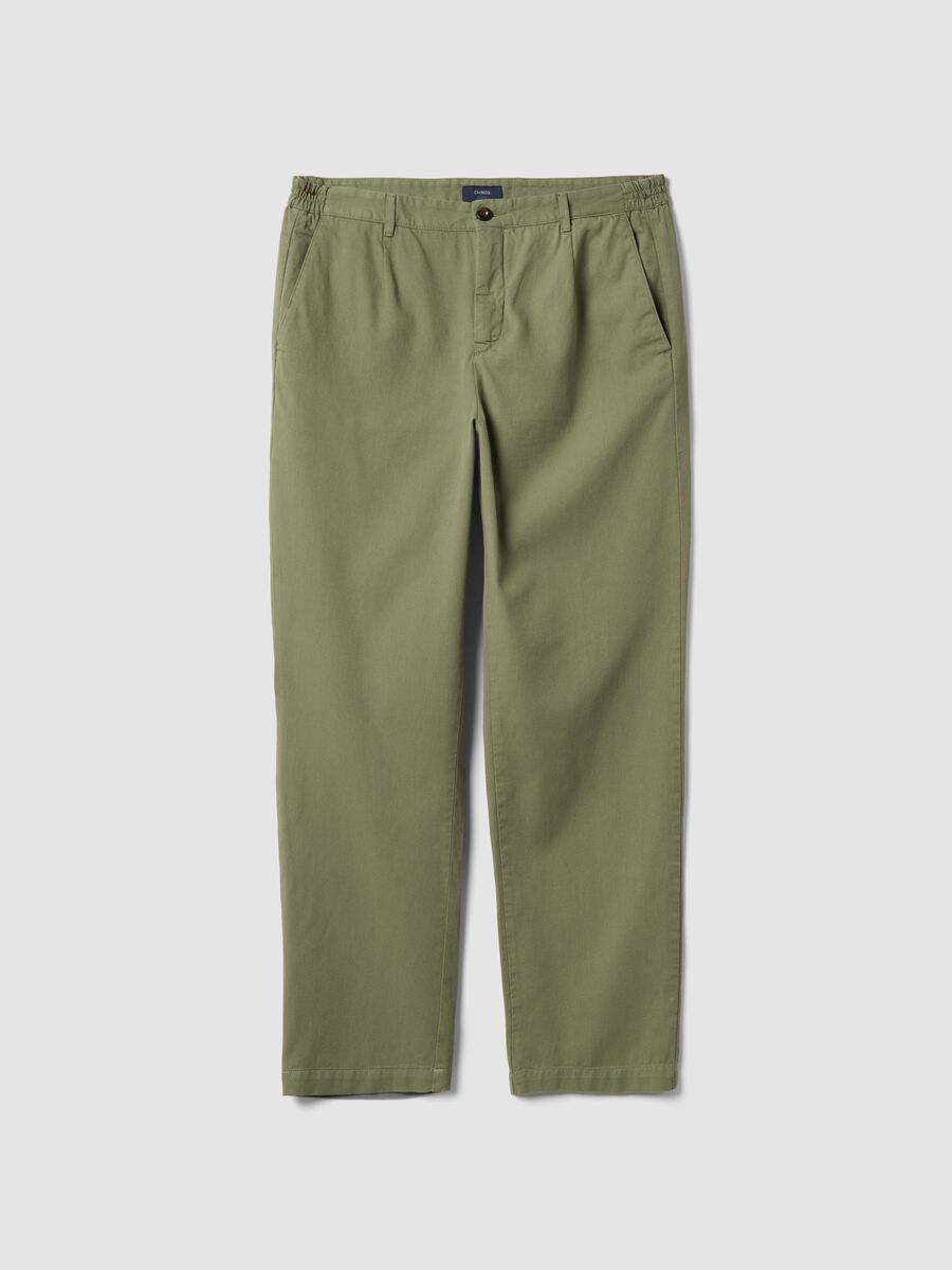 Pantaloni chino verdi in puro cotone carrot fit_4