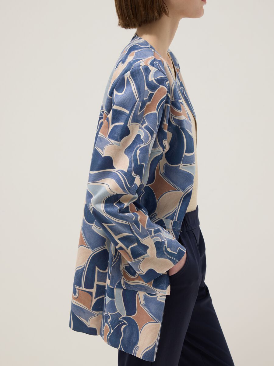 Multicolour lightweight regular fit jacket with pattern_3