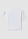 White short-sleeve pure cotton T-shirt with crocodile print for baby boy, oversized fit_1