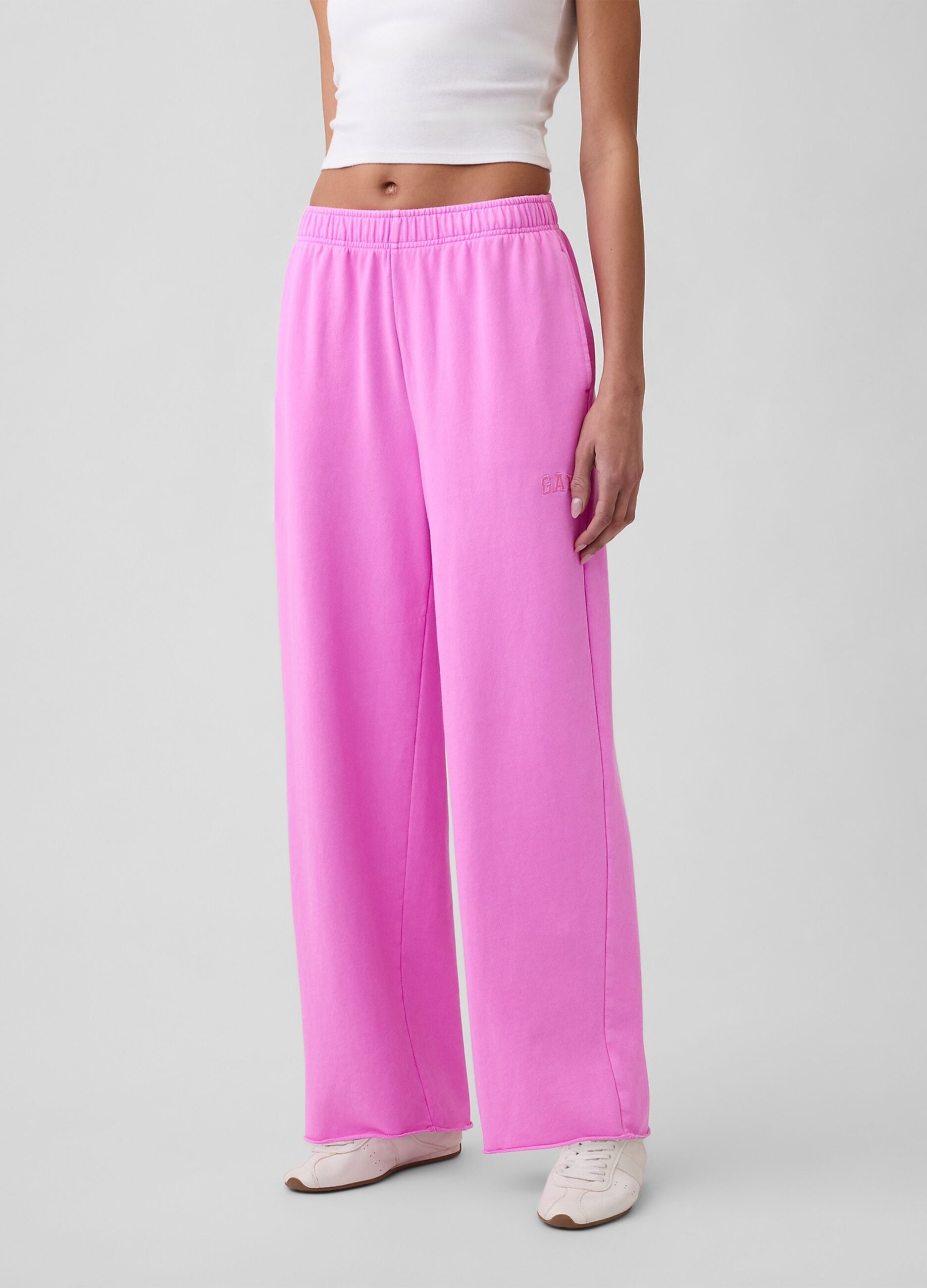 Cotton-blend palazzo trousers