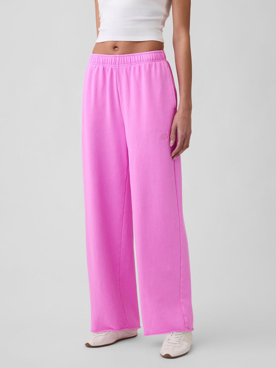 Cotton-blend palazzo trousers_1
