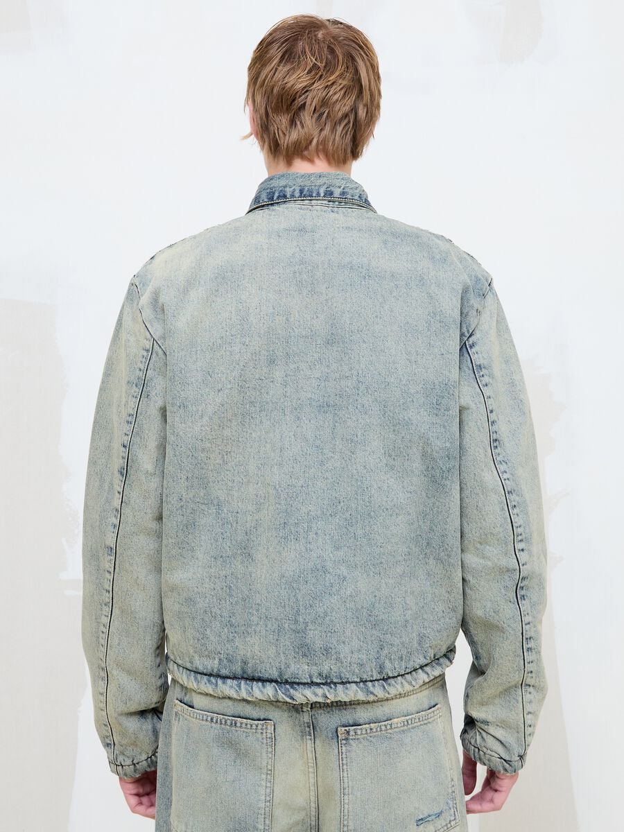 Vintage Light Blue Padded Denim Jacket_4
