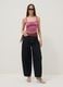 Pink regular-fit stretch tank top with pleats_0