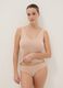 Beige deep V regular fit tank top_0